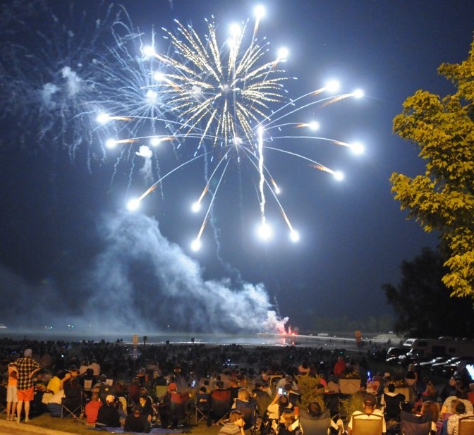 Fireworks over Port Burwell The Aylmer Express